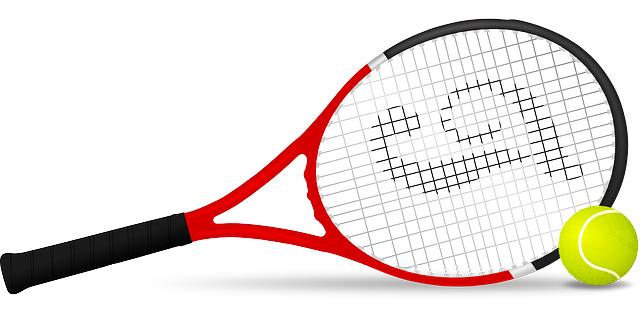 tenisová raketa s míčkem